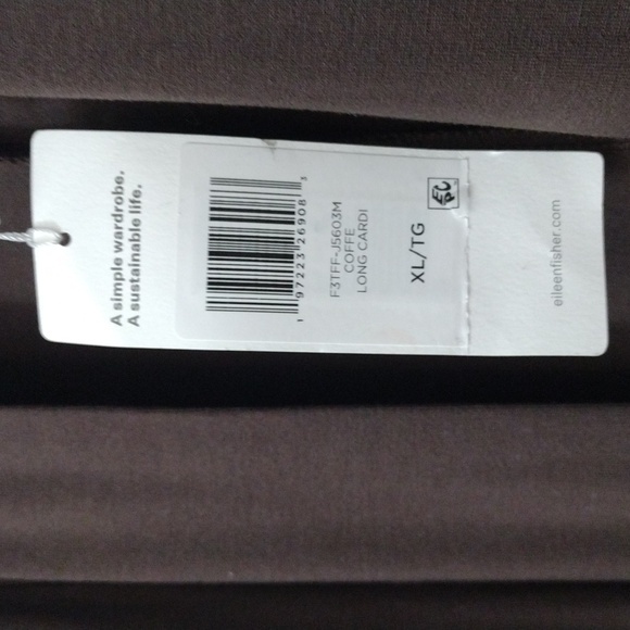Brown Cardigan Jacket XL w/ Pockets  Sustainable TENCEL Elieen Fisher NWT - Picture 12 of 14